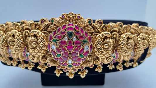 Antique Finish Nagas Swan with Red and Green stones(Price on Request)