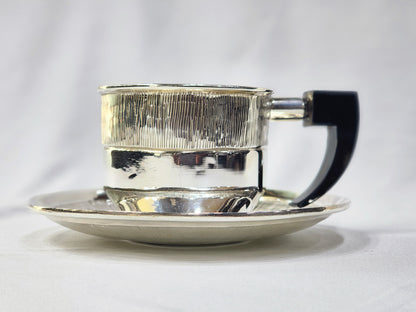 Cup and Saucer Silicone Handle chiseled finish