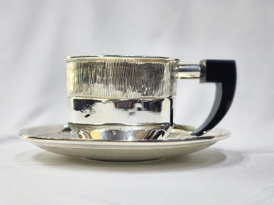 Cup and Saucer Silicone Handle chiseled finish