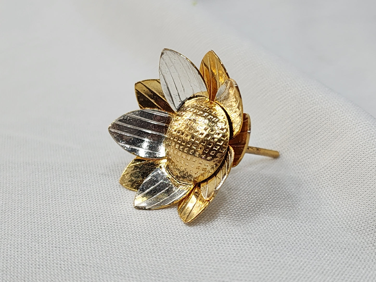 Intricate Gold and Silver Multi Petal Flower