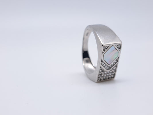 White AD MOP Ring