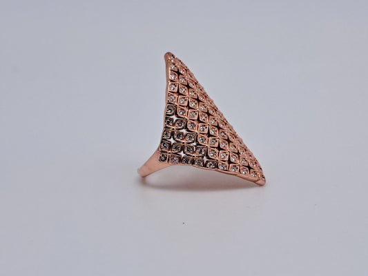Rhombus Elegant Rose Gold -  White AD Stone