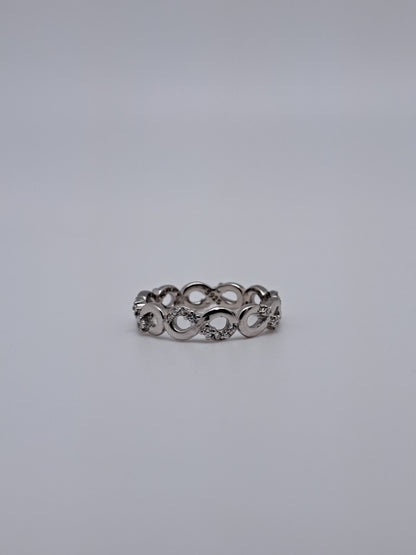 Infinity loop - Silver and stone Ring