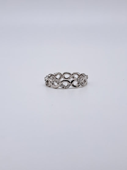 Infinity loop - Silver and stone Ring