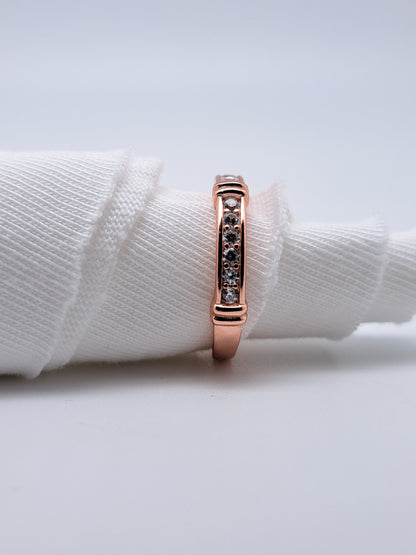 Verticals Ring - White AD stone Rose Gold