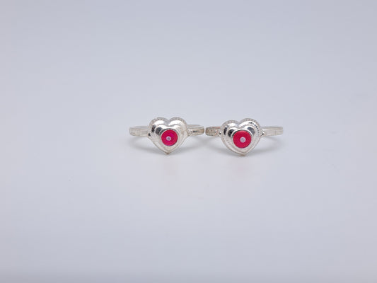 Pink enamel  Heart shaped Hipolish Metti