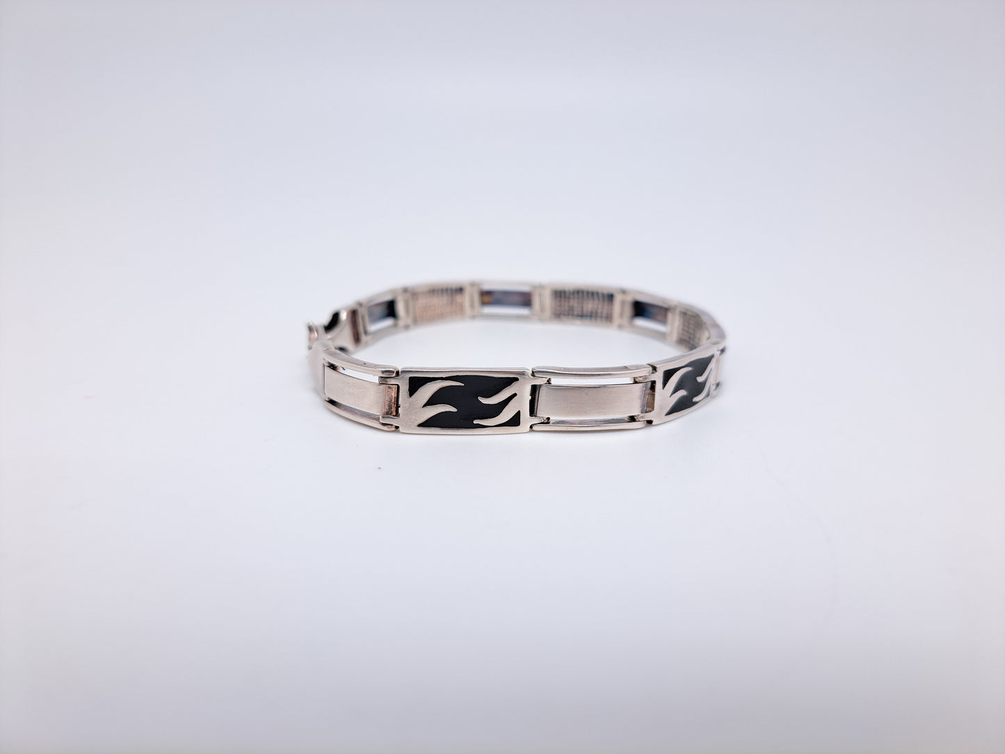 Black Enamel Box Flame - Bracelet