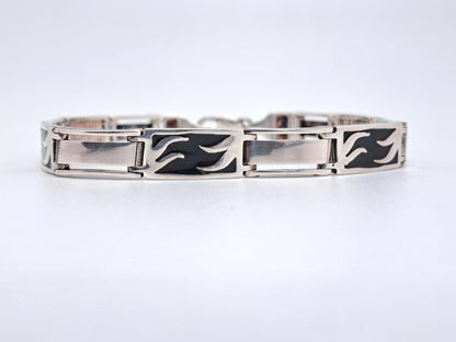 Black Enamel Box Flame - Bracelet