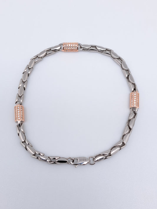 Dual Tone Stone Bracelet Classic