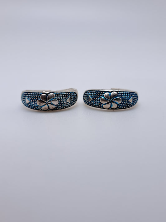 Blue Enamel hand printed Antique Metti