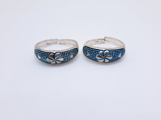 Blue Enamel hand printed Antique Metti