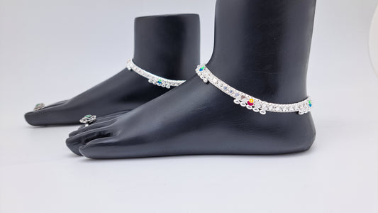 Machine chain Round Enamel Anklet