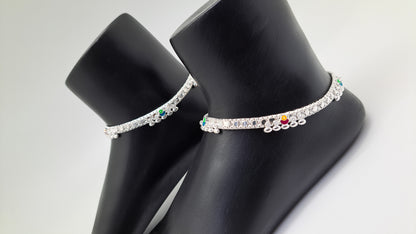 Machine chain Round Enamel Anklet
