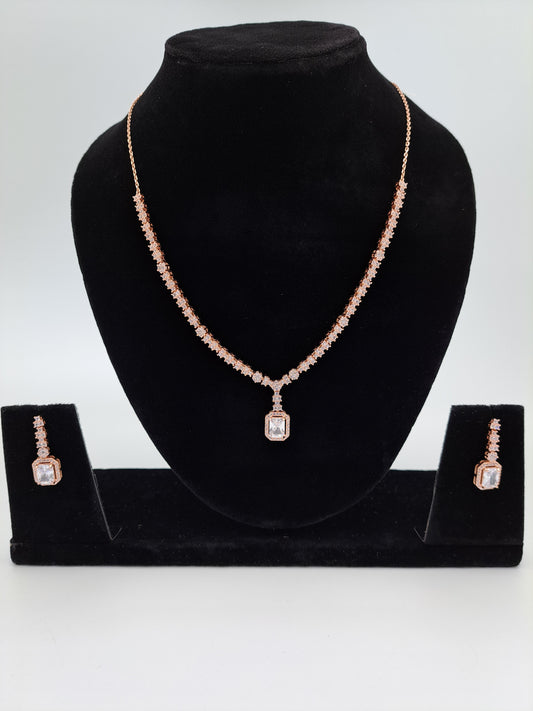 White Zircon Necklace Set