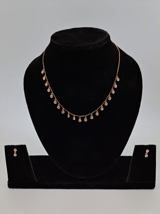 Rosegold Necklace & Earring Set