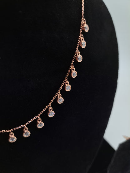 Rosegold Necklace & Earring Set