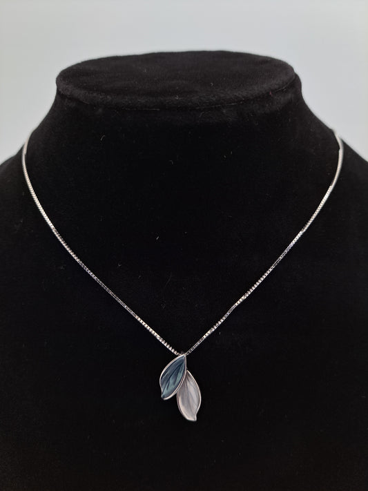 Silver Chain with Twin Leaves Pendant