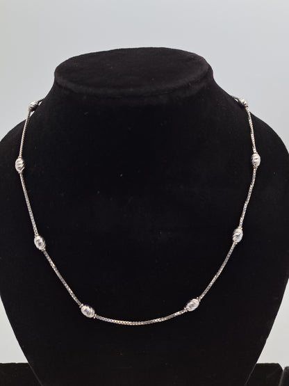Silver Chain with Glittering Rhodium Ball