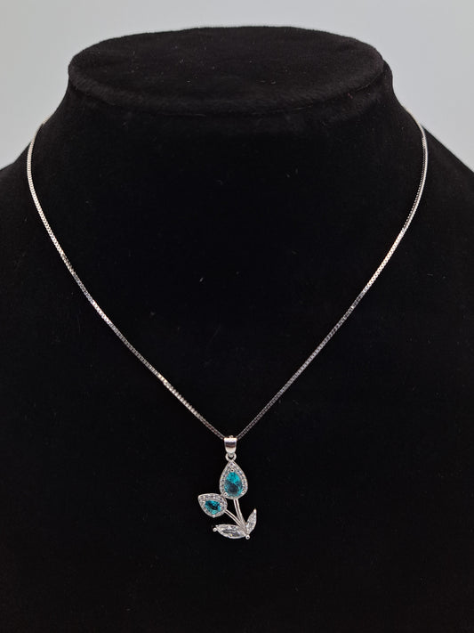 Silver Chain with Flowerpot Pendant