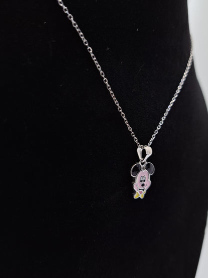 Silver Chain with Mickey Pendant