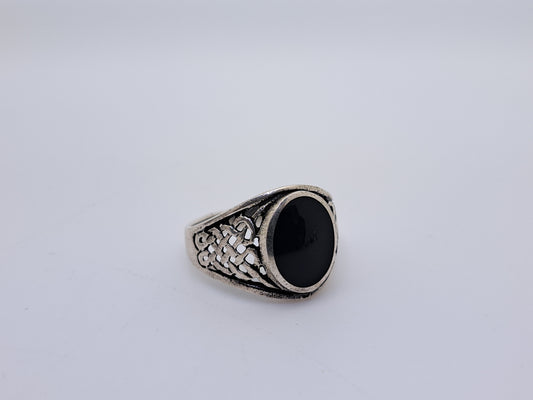 Onyx Black Stone Turkey Ring