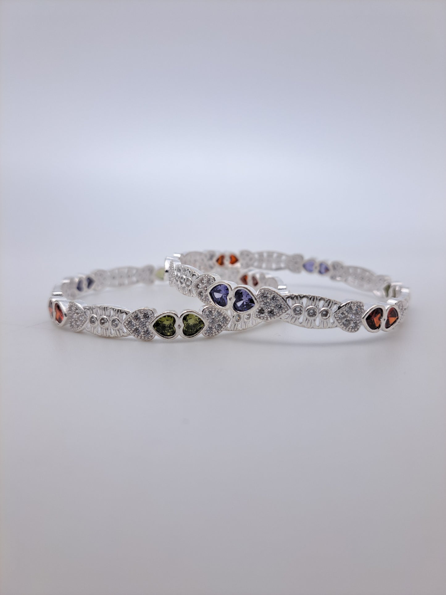 Hi Polish Hear shapes RGB Stone Bangle