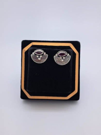 Eye shaped Ruby Stud