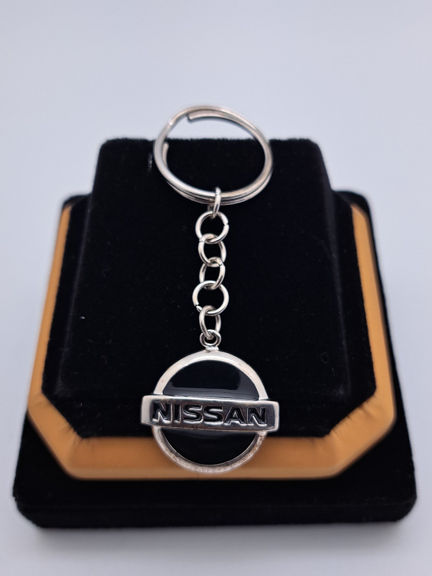 Nissan Enamel Silver Keychain