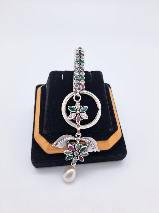 R&G&W  Mango FloralKey chain with a pearl drop