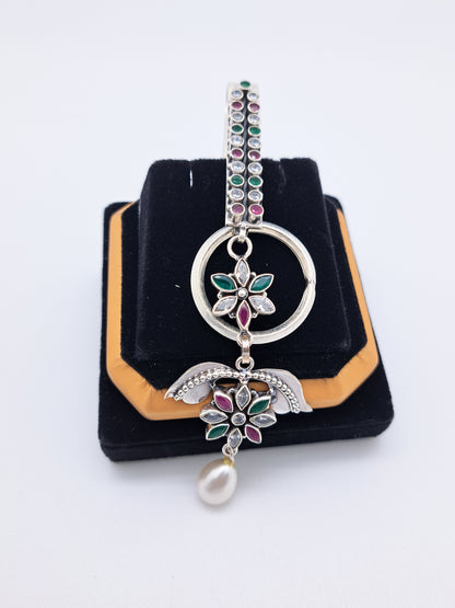 R&G&W  Mango FloralKey chain with a pearl drop