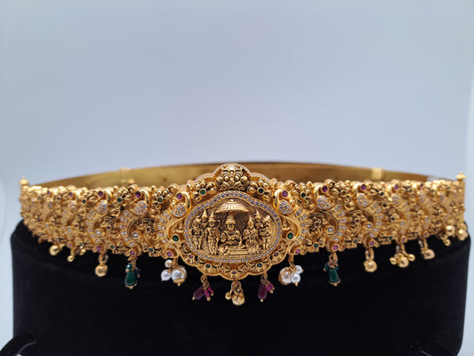 Gold Plated Ramar Pattabishekam CZ Odiyanam (Price on Request)