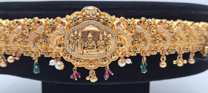 Gold Plated Ramar Pattabishekam CZ Odiyanam (Price on Request)