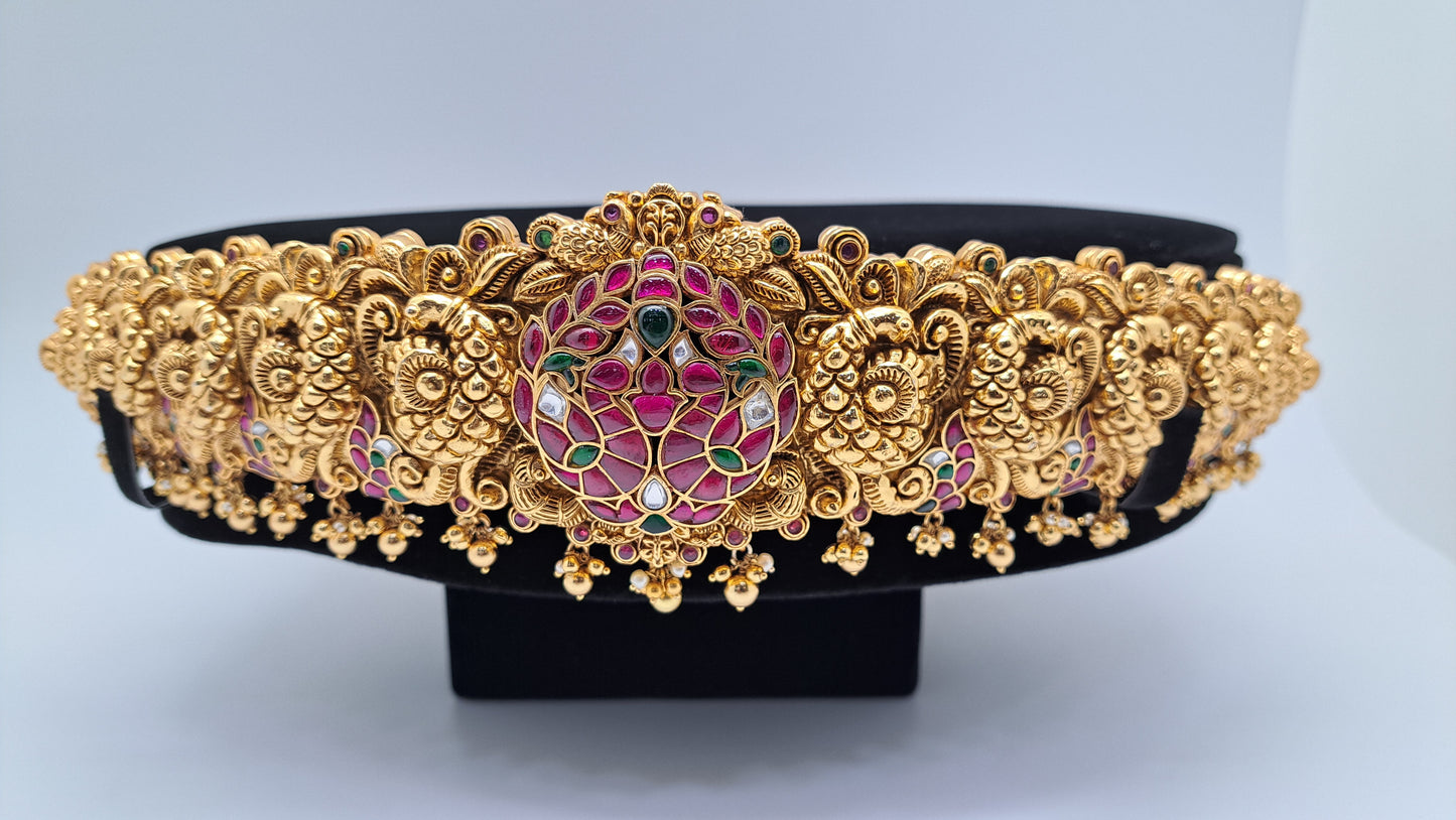 Antique Finish Nagas Swan with Red and Green stones(Price on Request)