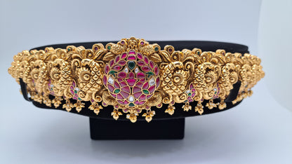 Antique Finish Nagas Swan with Red and Green stones(Price on Request)