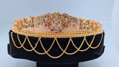 Lakshmi and Peacock Odiyanam  with CZ Stones (Price on Request)