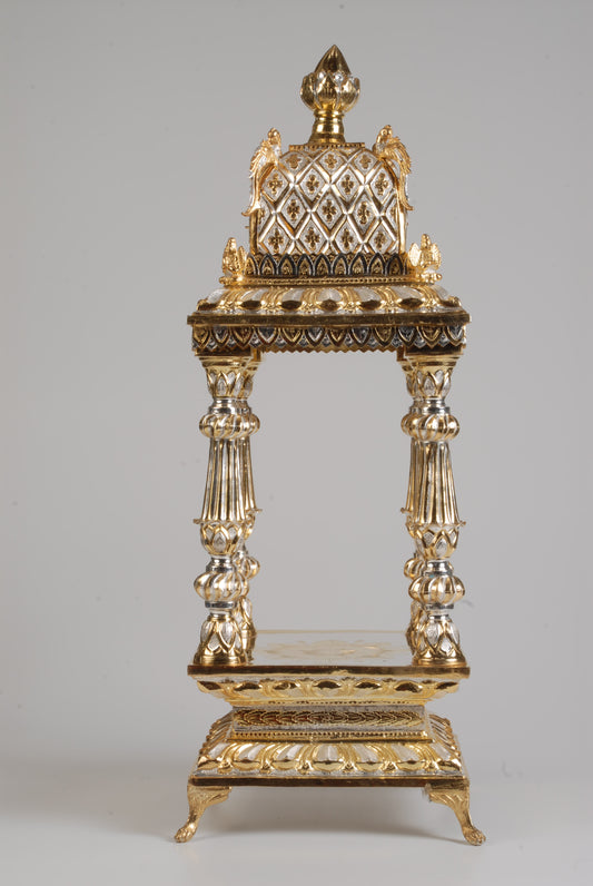 Tradition Silver Mandapam with Gold Works
